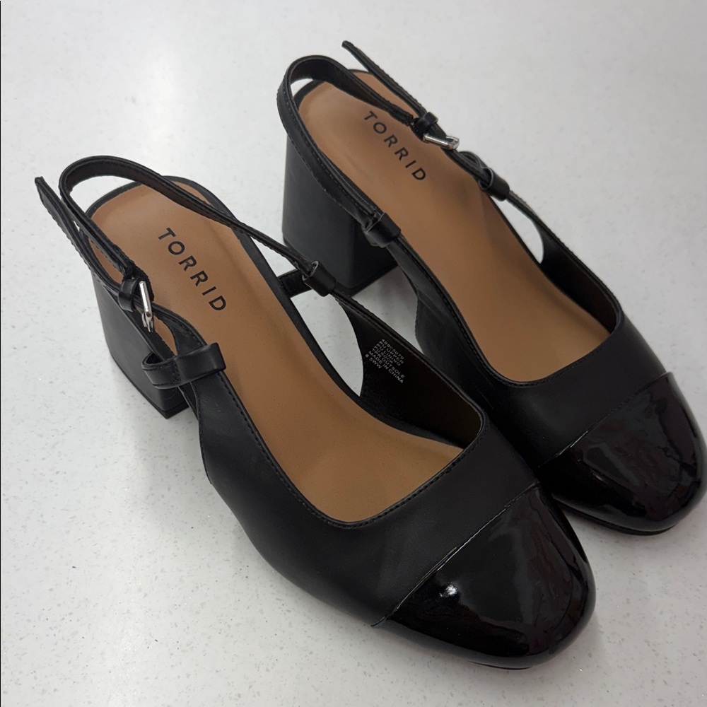 Torrid Black Patent Slingback Heels